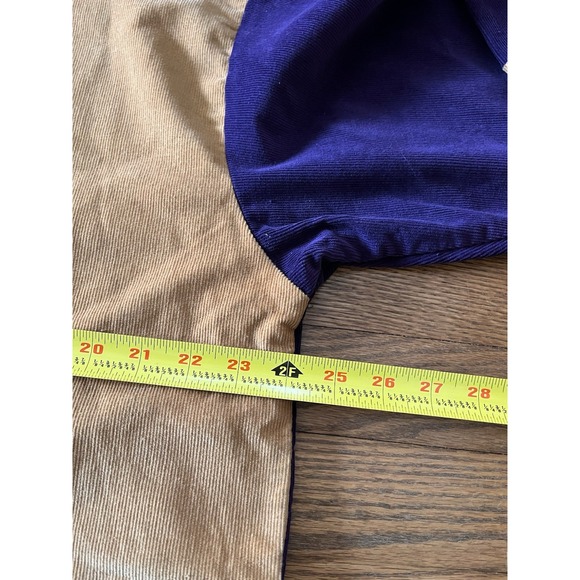 Vintage New River Renaissance Colorblock Corduroy Tee Men's XL Denim Collar LS - Picture 7 of 10